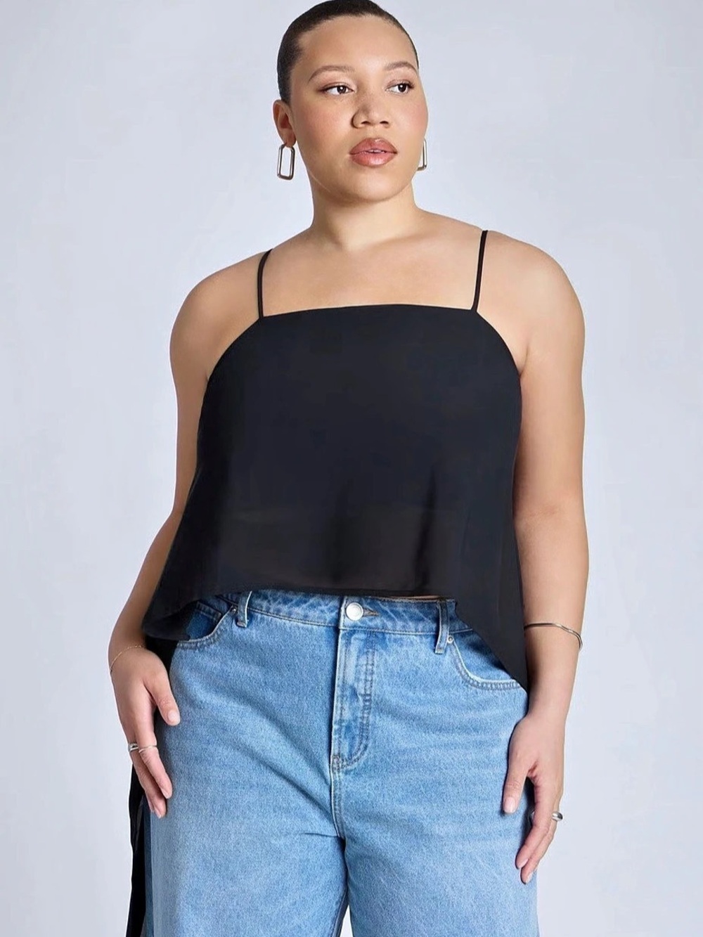 ELOQUII Cascading Crop Top NWOT